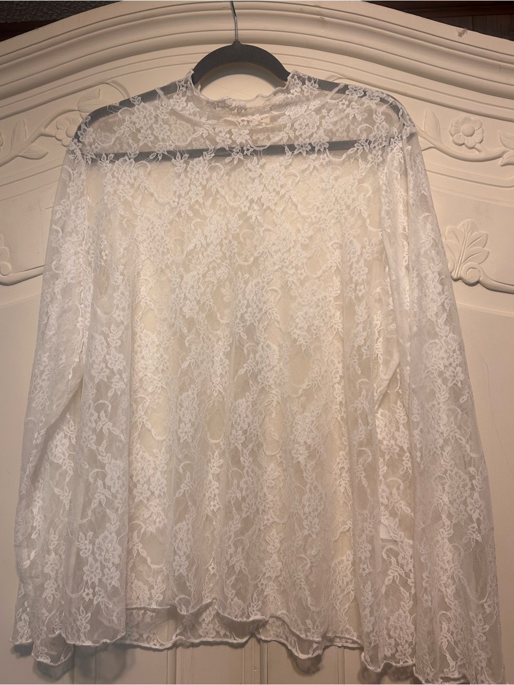 NWOT Jade by Jane Sheer White Lace Long Sleeve Blouse